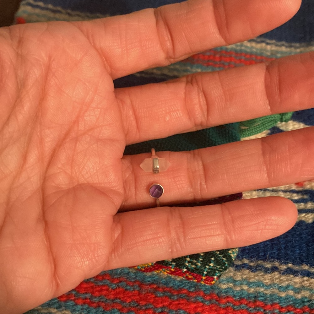 Unique Adjustable Silver And Gemstone Ring Rose Q… - image 8